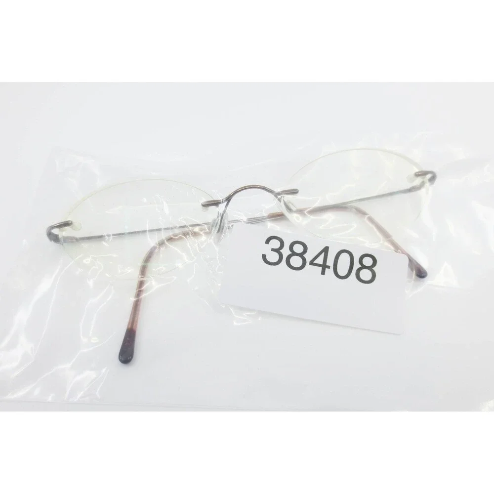 Marchon Airlock 760 Bronze Rimless Oval Eyeglasses Frames 56-19-135 Minimalist